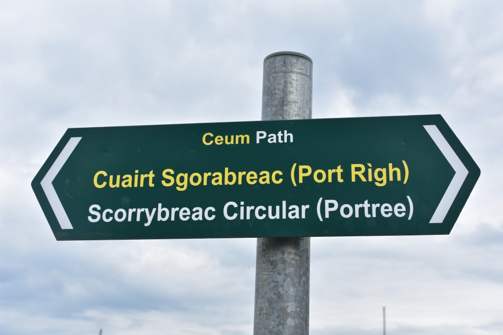 Signpost on Portree walk