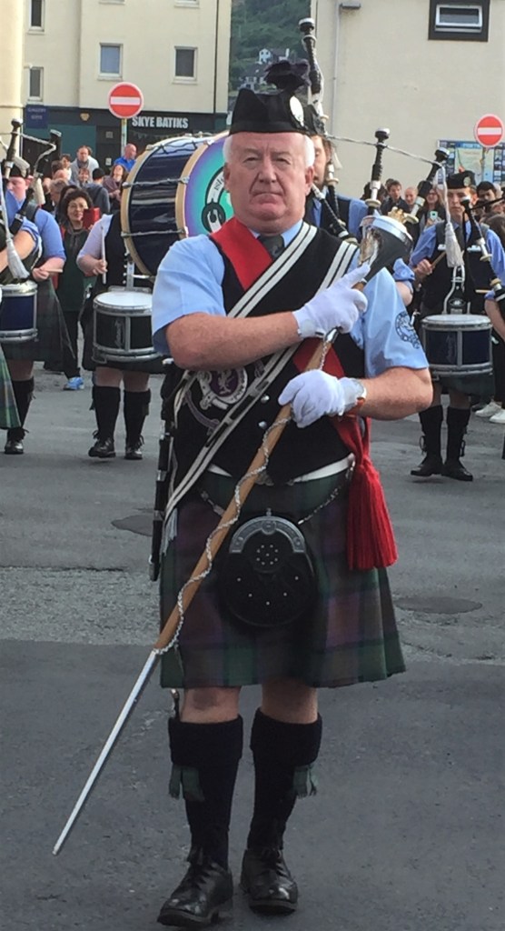 Isle of Skye Pipe Band performing in Portree