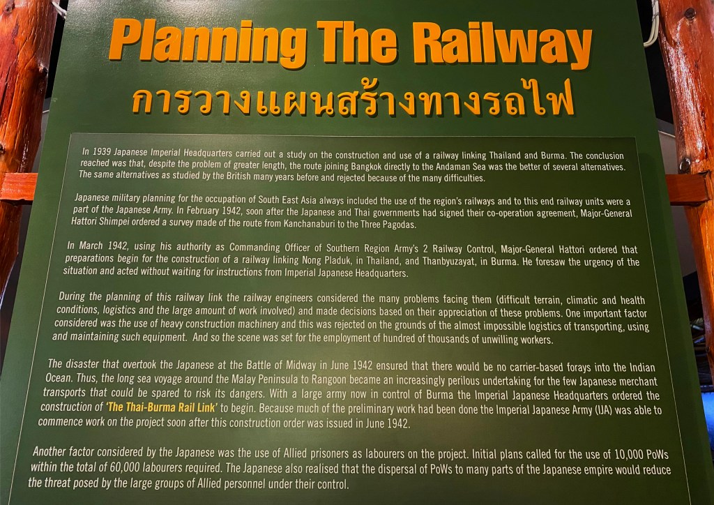 An image from a noticeboard inside the museum about how the railway was planned.
